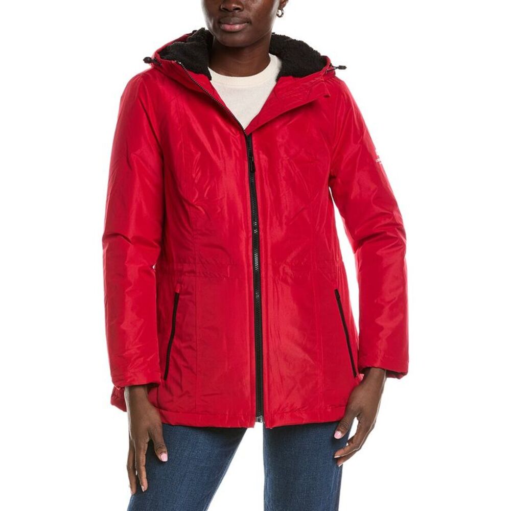 London Fog Womens  Medium Rain Coat, Red